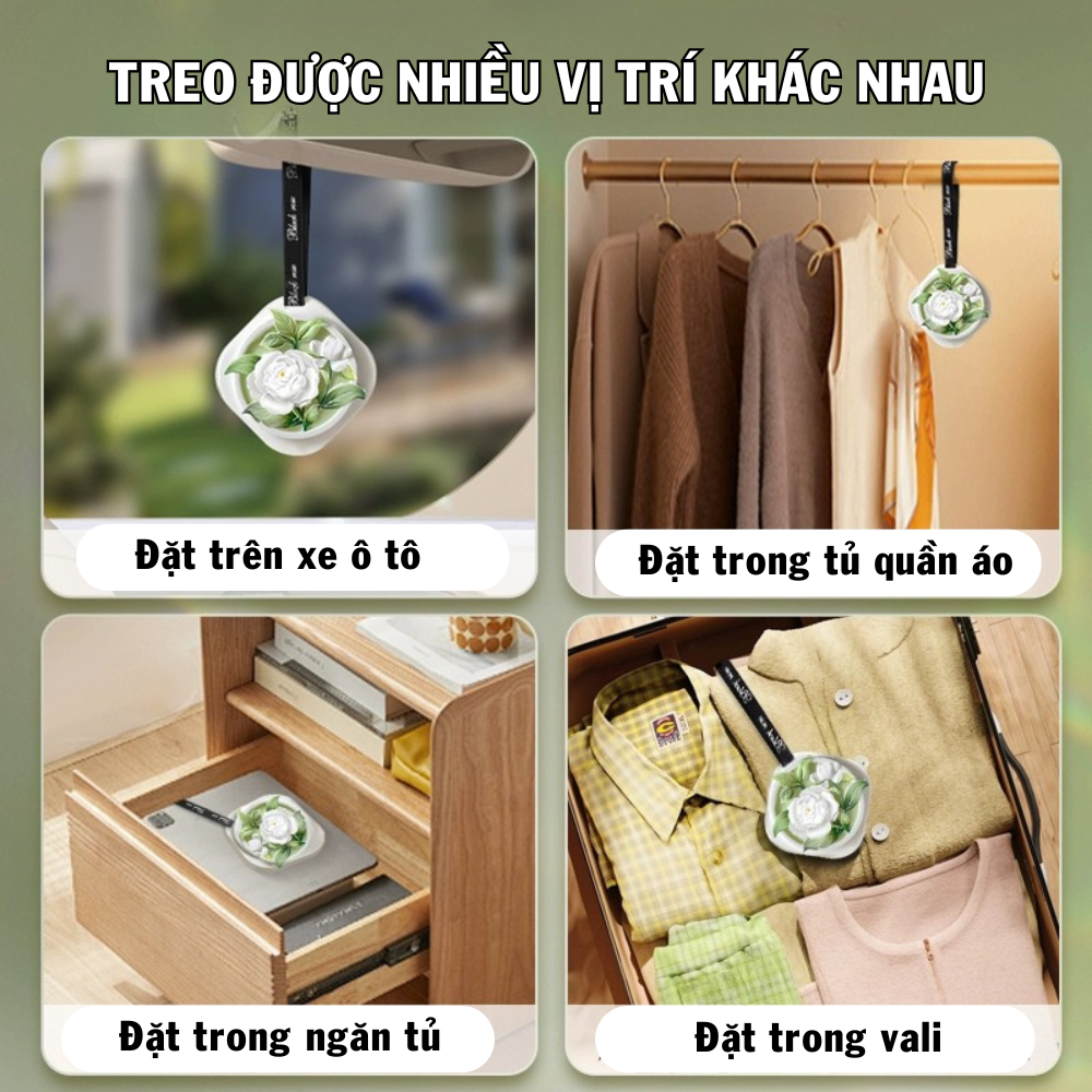 Sáp Thơm Treo Tủ Quần Áo, Phòng Ngủ Khử Mùi Ẩm Mốc, Hương Tinh Dầu Tự Nhiên An Toàn Dễ Chịu Cỡ Lớn