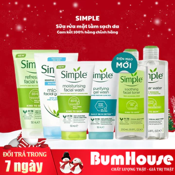 Sữa Rửa Mặt, Toner, Nước Tẩy Trang Dịu Nhẹ Simple Kind To Skin