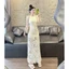 DX_Đầm váy dài, đầm thiết kế đi biển Ren cổ yếm thắt nơ xẻ tà khoét hoa hai lớp sang trọng đi tiệc
