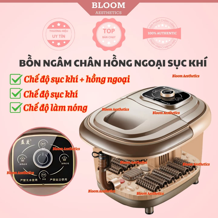 Bồn ngâm chân hồng ngoại kết hợp sục khí | Bồn ngâm chân không tự động | Bồn massage chân hồng ngoại