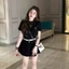 Set 3 áo thun GUMIN thiết kế áo cổ tròn ôm kèm hình thêu mickey gồm 3 màu, Áo phông nữ dày dặn cao cấp