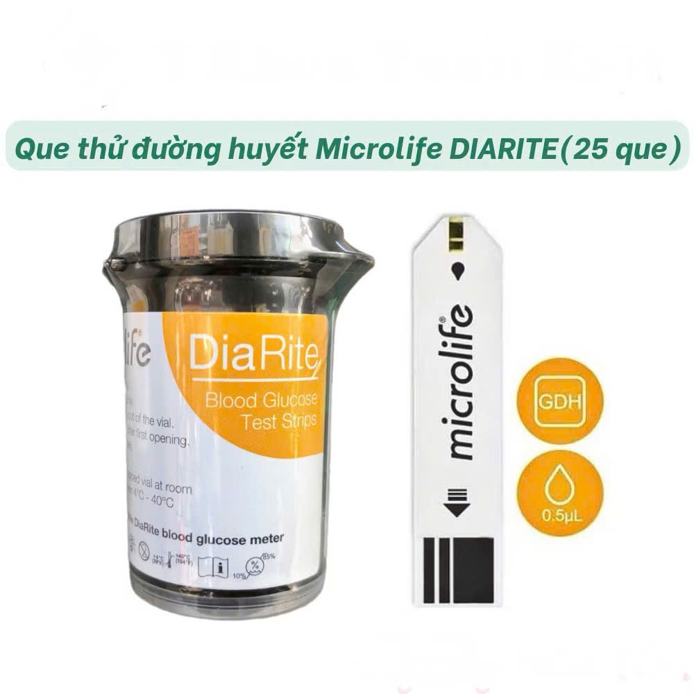 Que Thử Đường Huyết MICROLIFE DiaRite Test Chính Hãng | Shopee Việt Nam
