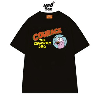 Áo Thun NGỐ TEE Hoạt Hình Chú Chó Nhút Nhát Courage Vui Nhộn Chất Vải Cotton 75 Thoáng Mát