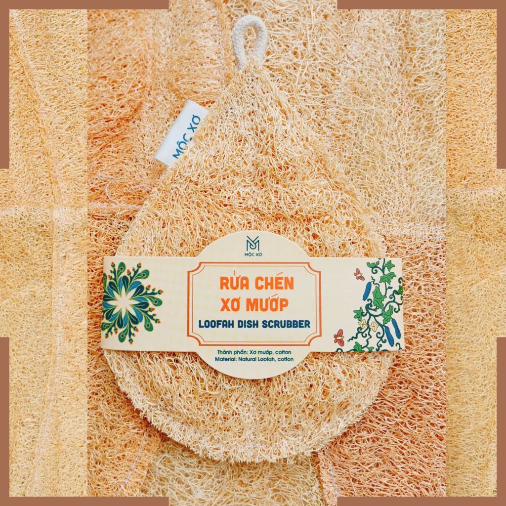Miếng Rửa Chén Xơ Mướp Mộc Xơ - Xơ Mướp Rửa Chén - Miếng Chùi Nồi Rửa Bát Hình Giọt Nước