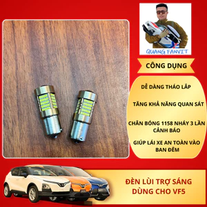 ĐÈN LÙI LED VF5 - VINFAST VF5- nháy cảnh báo 3 lần chân 1156. 118 Chip LED có kính hội tụ