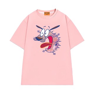 Áo Thun NGỐ TEE Chú Chó Courage Biểu Cảm Sợ Hãi Hoạt Hình Cartoon Network Vải Cotton 75 Thoáng Mát
