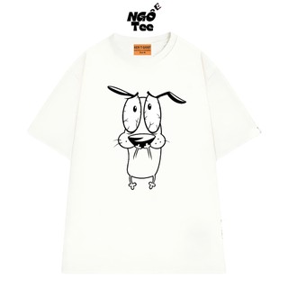Áo Thun Hoạt Hình Cartoon Network Chú Chó Nhút Nhát Courage Vải Cotton 75 Mềm Mịn Thoáng Mát