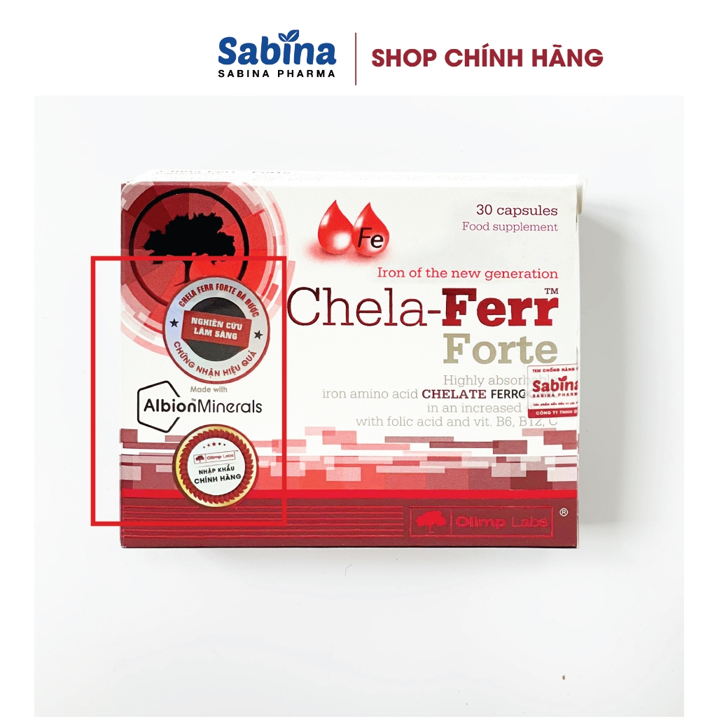 Ảnh 2H sắt Chela-Ferr® Forte (28mg)–Thực phẩm bảo vệ sức khoẻ dùng cho bà bầu, sau sinh và người thiếu máu.11,4g- Olimp Labs 2