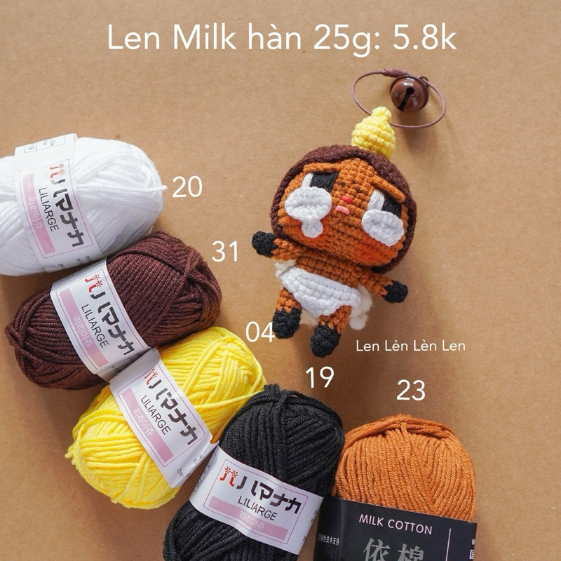 [Siêu rẻ] Len Milk Cotton Hàn Nhí 25g-chuyên móc thú bông mini, hoa nhỏ ...