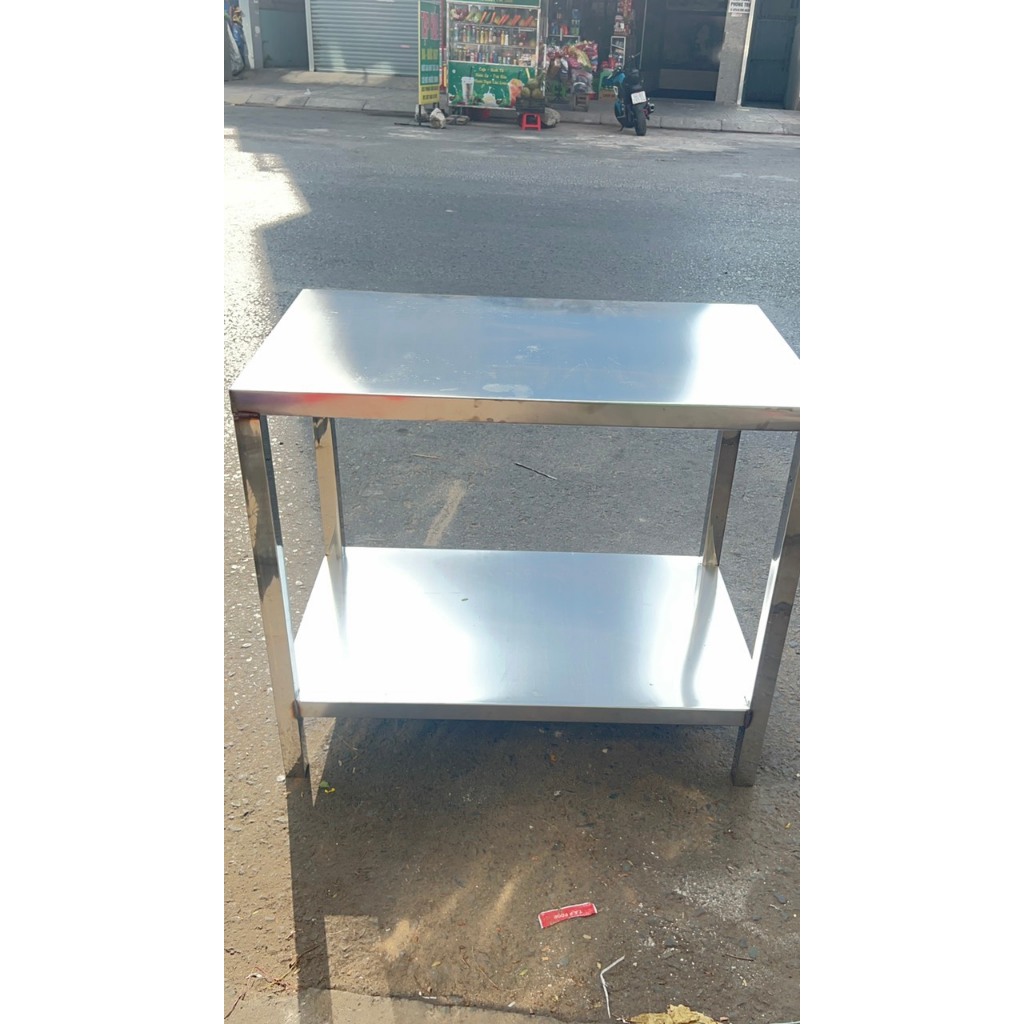 bàn sơ chế inox hai tầng tấm ( nhận đặt hàng theo yêu cầu)