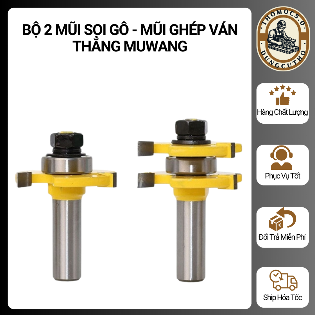BỘ 2 MŨI SOI GÔ - MŨI GHÉP VÁN THẲNG MUWANG ĐÀI LOAN CAO CẤP [Thomoc5.0]
