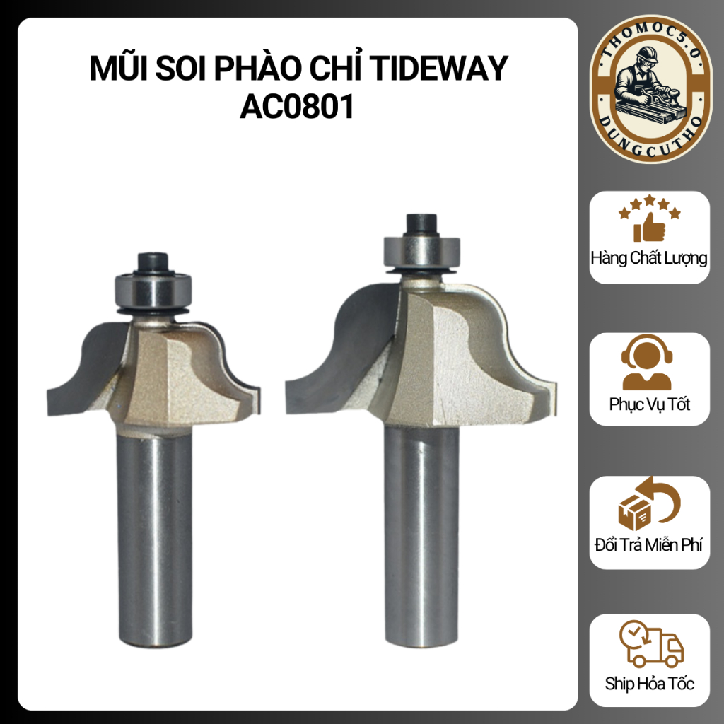 Mũi Soi Phào Chỉ Tideway AC0801 Cốt 12.7 - Mũi Soi Chỉ Phào Soi Gỗ [Thomoc5.0]