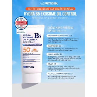 Kem Chống Nắng B5 Pretty Skin Phục Hồi Dưỡng Trắng Hàn Quốc Hydra B5 Sun Cream 70ml Cấp Ẩm, Nâng Tone, Nhanh Thấm - Bebe