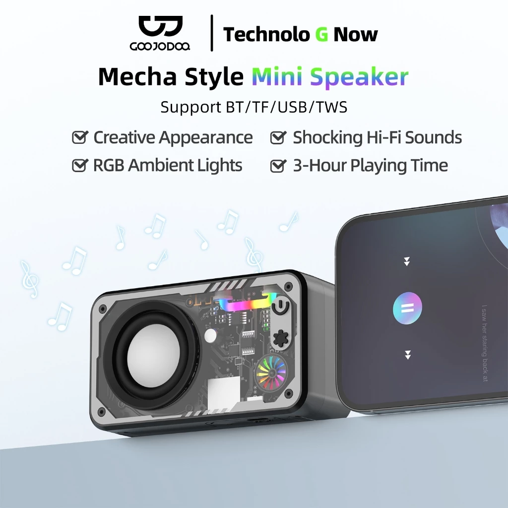 Loa Bluetooth Goojodoq LED 5.3 âm thanh vòm RGB