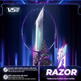 Vợt cầu lông VS Razor full carbon 4U chính hãng cao cấp căng sẵn tặng kèm bao đựng và quấn cán