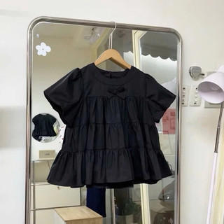 Áo baby doll vitage cực dễ phối đồ, 3 tầng đính nơ ngực siêu xinh LAVIAN A010