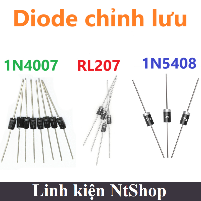 Diode chỉnh lưu dạng DIP 1N4007 / 1N5408 / RL207 - Diode chỉnh lưu bán ...