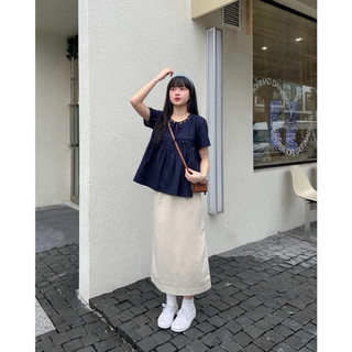 Áo baby doll cổ buộc nơ cổ rào siêu xinh LAVIAN A14