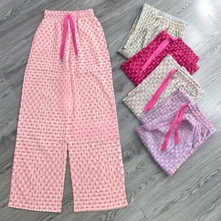 Quần kẻ caro tim Yến Tee Shop kiểu quần ống suông dễ mặc hoạ tiết dễ thương cho nữ