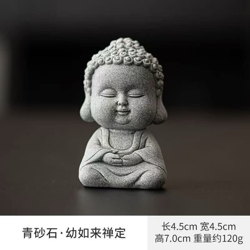 Phật Như Lai mini bằng đá sa thạch - trang trí terrarium,cây phong thuỷ