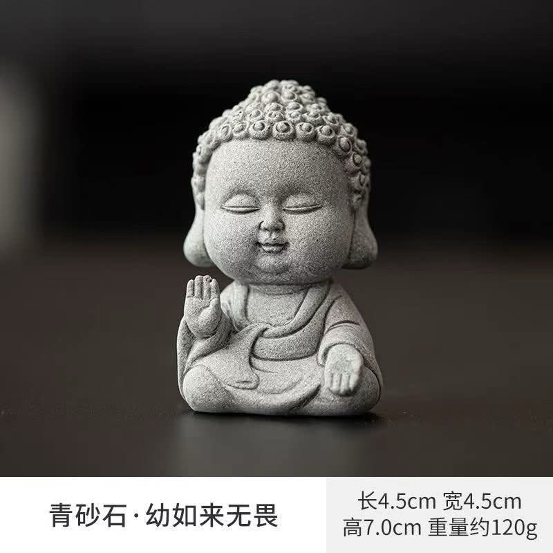 Phật Như Lai mini bằng đá sa thạch - trang trí terrarium,cây phong thuỷ