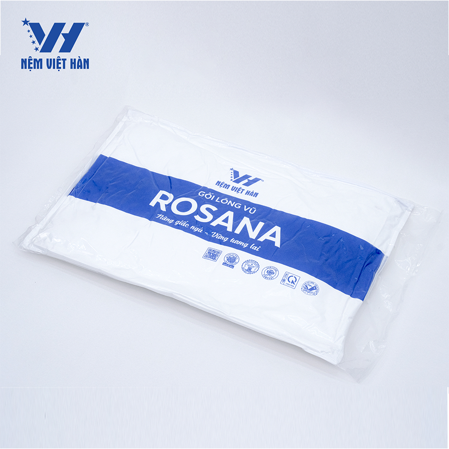 Ảnh Gối nằm Việt Hàn Rosana - Mềm min, Thông thoáng, Dịu êm - Từ sợi lông vũ nhân tạo 3
