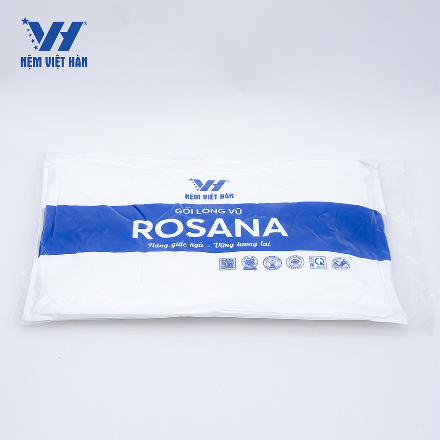 Ảnh Gối nằm Việt Hàn Rosana - Mềm min, Thông thoáng, Dịu êm - Từ sợi lông vũ nhân tạo 2