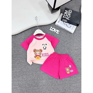 B07 Set bộ quần áo bé gái mùa hè 10-30kg mẫu BỘ BABY THREE. Chất liệu co dãn, thoáng mát