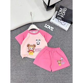 B07 Set bộ quần áo bé gái mùa hè 10-30kg mẫu BỘ BABY THREE. Chất liệu co dãn, thoáng mát