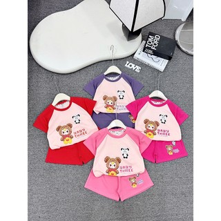 B07 Set bộ quần áo bé gái mùa hè 10-30kg mẫu BỘ BABY THREE. Chất liệu co dãn, thoáng mát