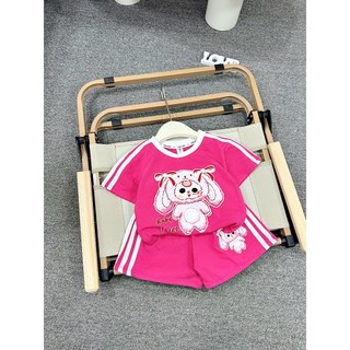 B08 Bộ quần áo cộc tay mùa hè cho bé gái in hình Baby three nhiều màu,Bộ đồ bé gái size 10-30kg