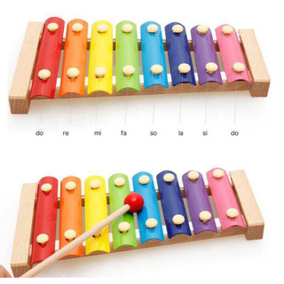 Đồ chơi Đàn Piano Xylophone gỗ 8 thanh quãng - Đồ chơi âm nhạc  tiếng vang, 15 nốt cho bé
