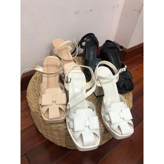 Giày sandal cao gót 9 phân rọ mũi gót vuông