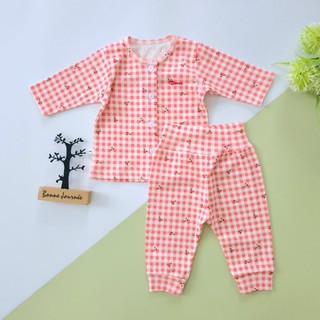 Bộ quần áo tay dài sơ sinh bé gái Bunny chất cotton Hàn cho bé 3-10kg