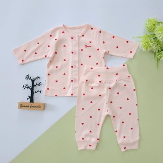 Bộ quần áo tay dài sơ sinh bé gái Bunny chất cotton Hàn cho bé 3-10kg