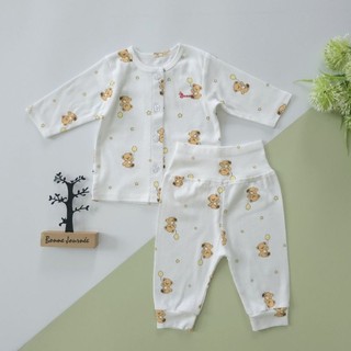 Bộ quần áo tay dài sơ sinh bé gái Bunny chất cotton Hàn cho bé 3-10kg