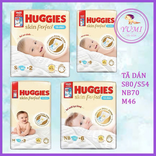 Tã dán Huggies Skin Perfect  NB76/S82/M79, nâng cấp từ Huggies Tràm Trà