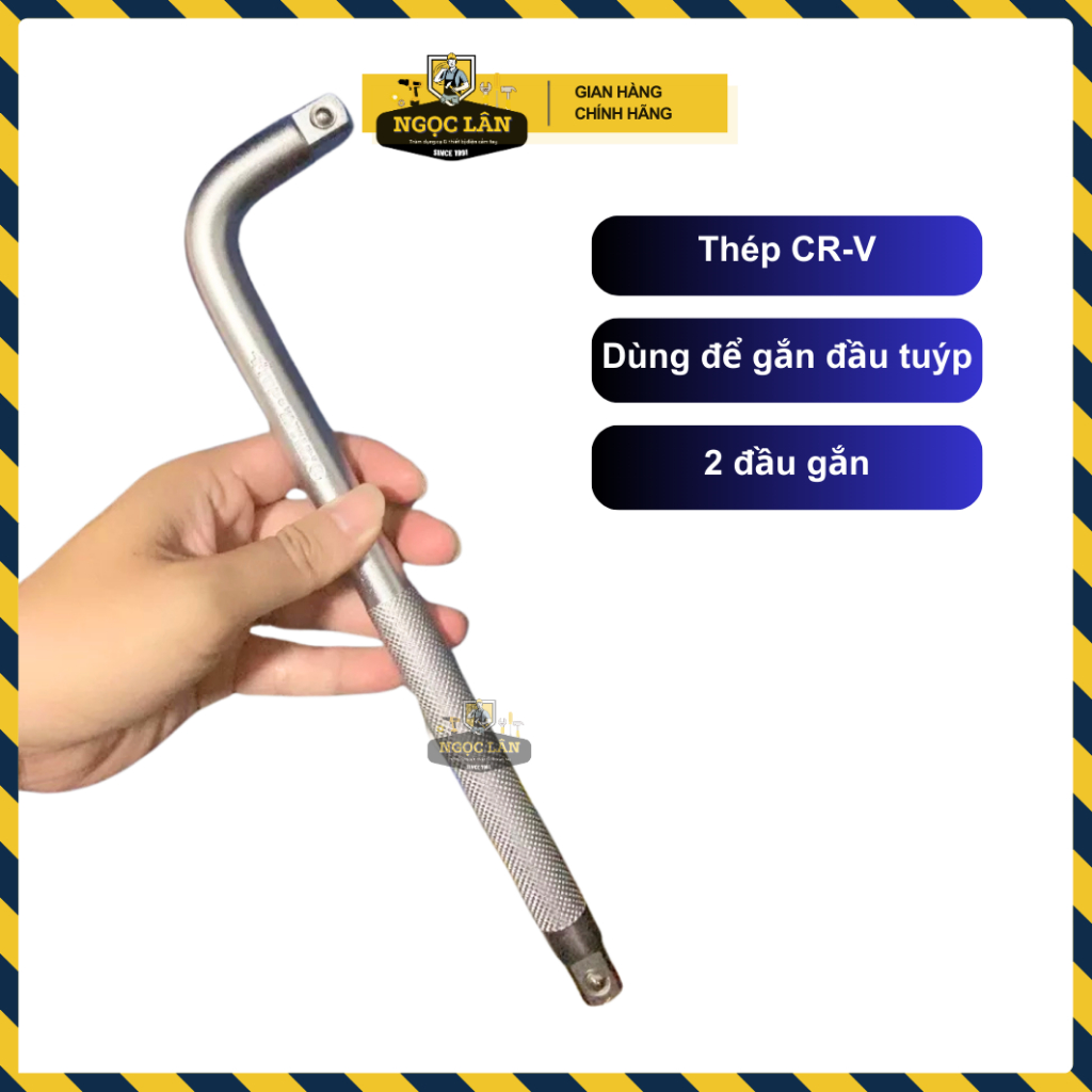 Cần L nối đầu tuýp, cần siết L 1/4 inch, 1/2 inch đủ size hàng chuẩn TOP thợ sửa xe tin dùng