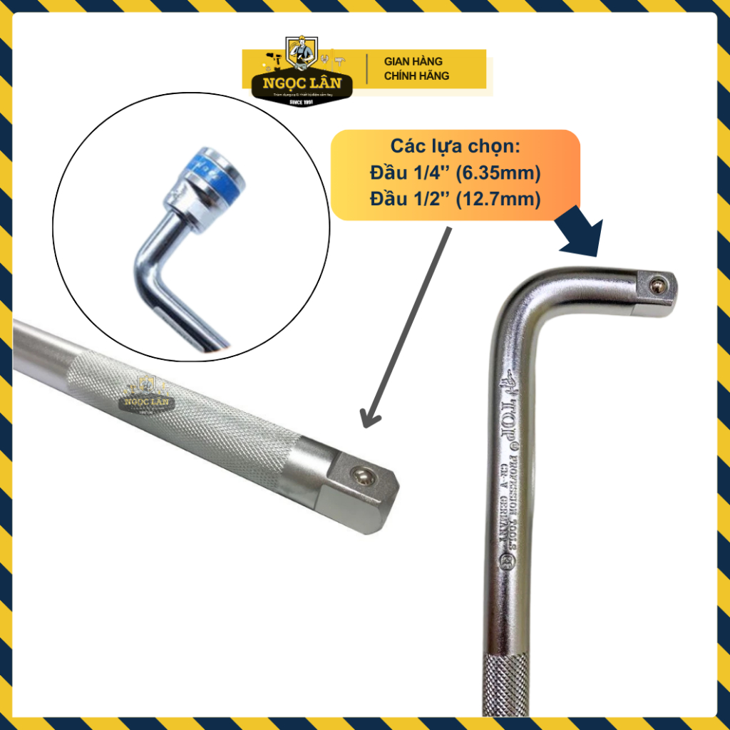 Cần L nối đầu tuýp, cần siết L 1/4 inch, 1/2 inch đủ size hàng chuẩn TOP thợ sửa xe tin dùng
