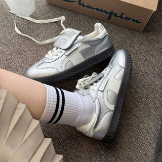 Giày thời trang bigsize nữ Champion sliver màu bạc đế cao su êm nhẹ , sneaker thời trang cao cấp