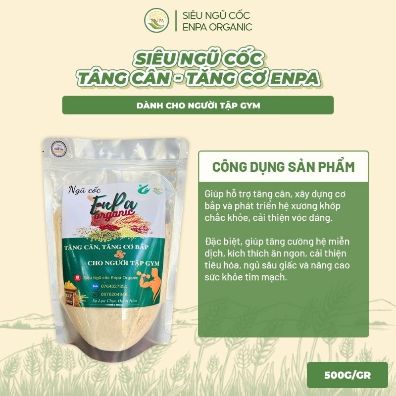 Combo 2 gói Siêu Ngũ cốc Tăng cân, Tăng cơ & Giảm mỡ EnPa ( Cải thiện vóc dáng cho người tập Gym & Cardio )