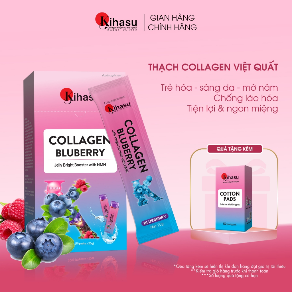 Ảnh Thạch Collagen Kihasu Vị Việt Quất Làm Đẹp Da Từ Bên Trong, Chống Lão Hóa, Tăng Cường Độ Ẩm, Hương Vị Thơm Ngon Dễ Dùng 1