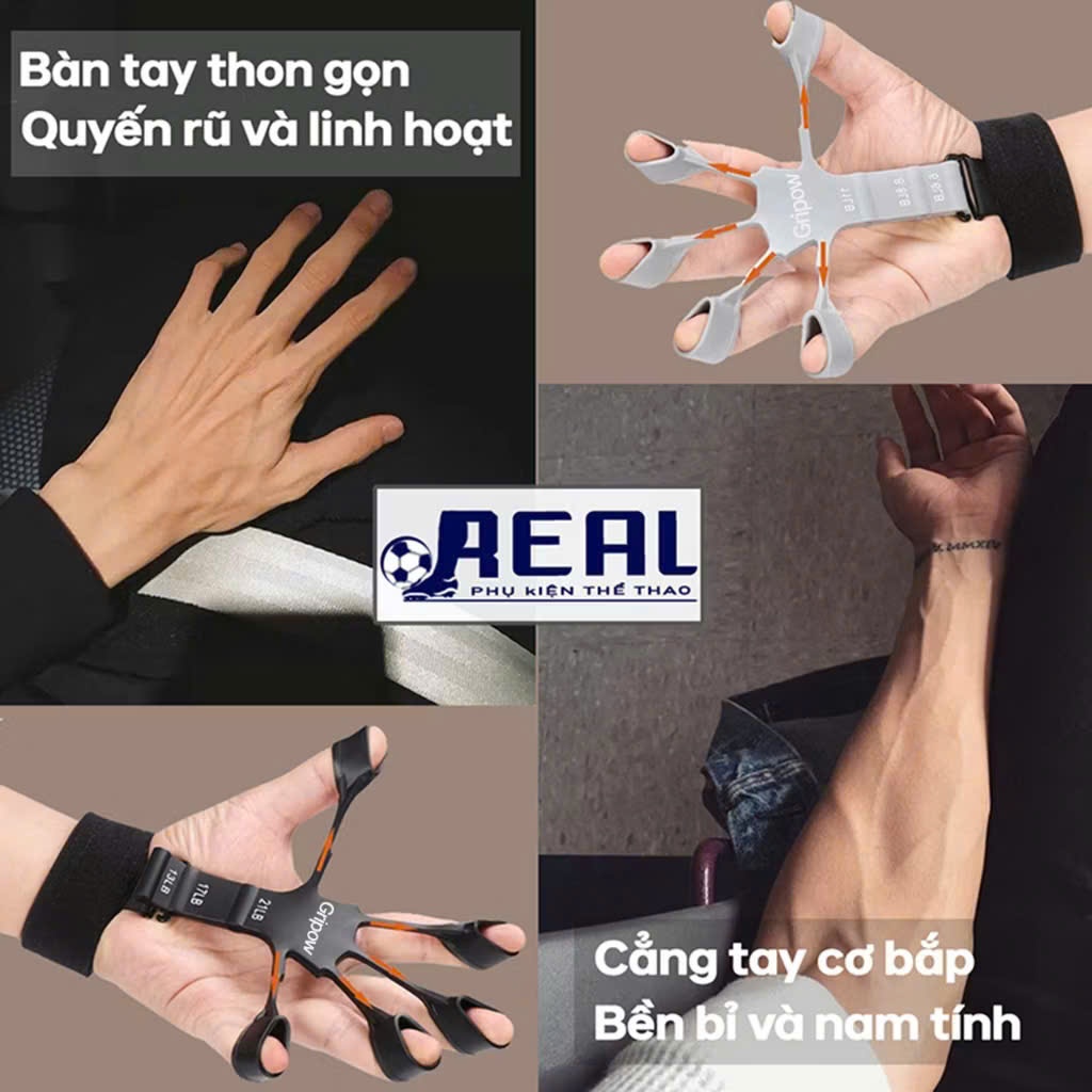 Dụng Cụ Tập Cơ Tay GRIPOW Bằng Silicone , Đồ Tập Cơ Ngón Tay Cẳng Tay Phục Hồi 6 Mức Độ Kháng Lực | TONGKHOSI6