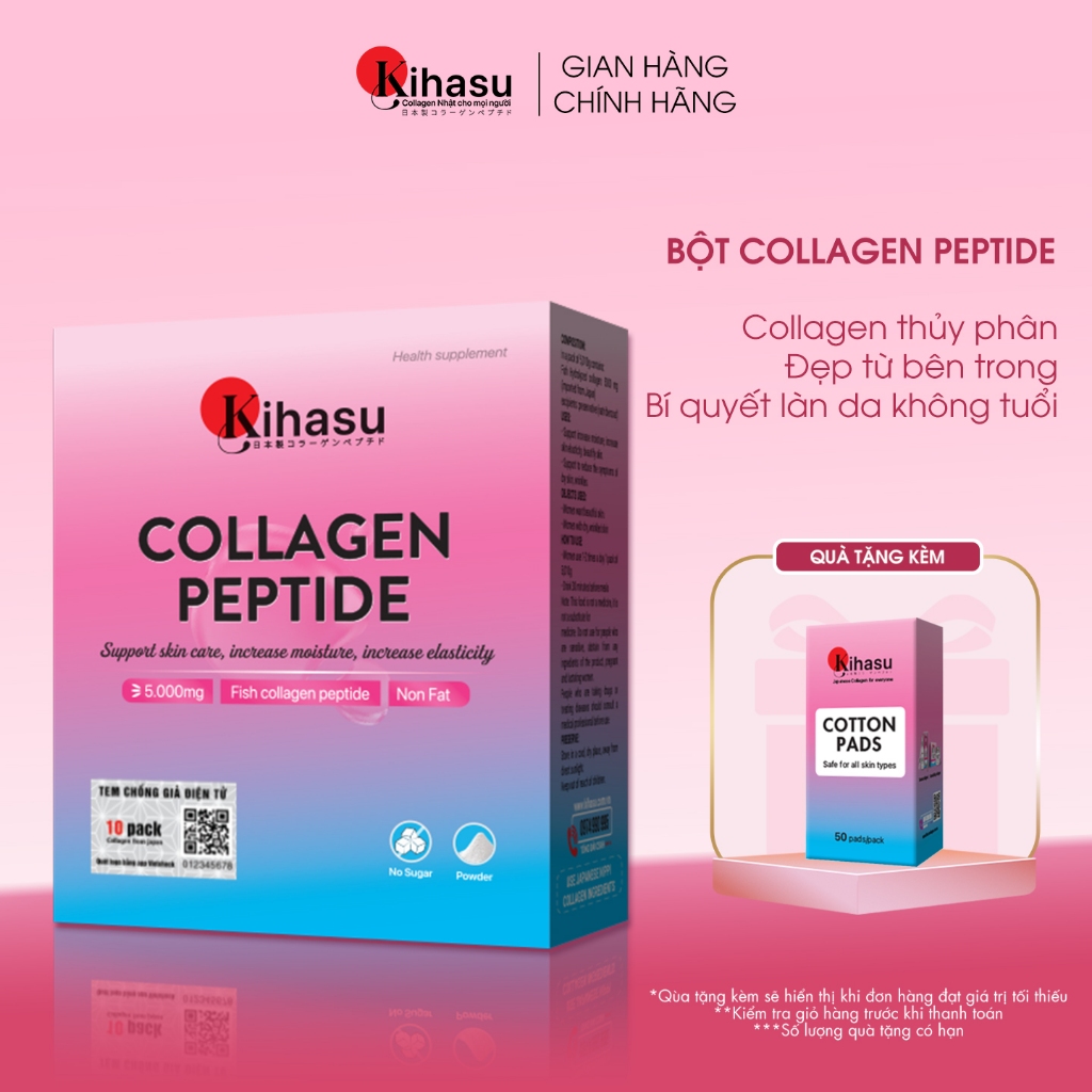 Ảnh Hộp 10 Gói Bột Collagen Kihasu Chống Nhăn Da, Chống Lão Hóa, Tăng Cường Độ Ẩm, Bí Quyết Làn Da Không Tuổi 1