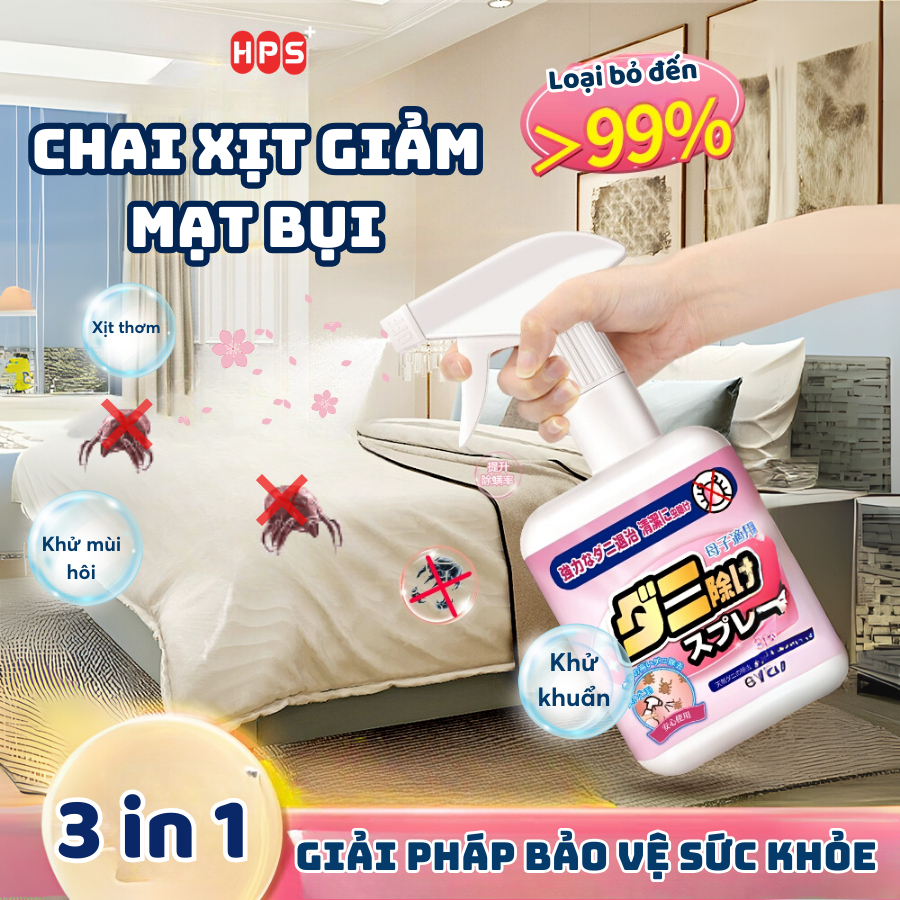 Chai xịt mạt bụi Nhật Bản 330ml, Chai xịt khử khẩn diệt bọ ve, rệp ...