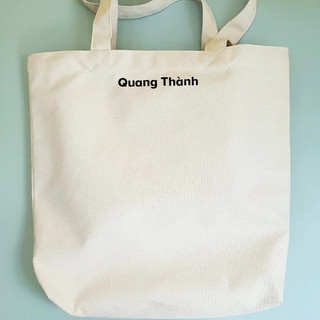 Túi tote, Túi vải bố canvas cotton in tên theo yêu cầu đeo vai thời trang hàn quốc đựng vừa A4 - yc196