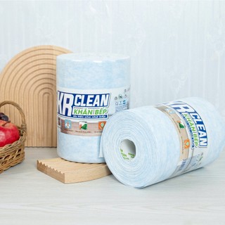 Cuộn khăn giấy lau bếp xanh KRCLEAN 100 tờ 20x20cm - Khăn lau bếp thấm hút đa năng, lau chén bát, lau tay