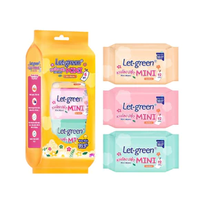 Khăn Ướt Mini Let-green 12 miếng/gói, 6 gói/bao