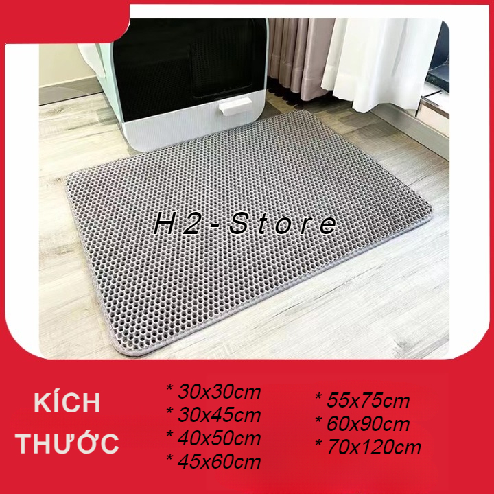 Thảm hứng cát mèo Loại DÀY 13MM - Thảm chống văng cát nhà vệ sinh khay chậu cát mèo - H2 Store