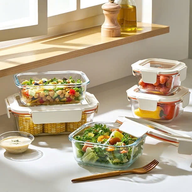 Hộp đựng thực phẩm thủy tinh LocknLock The Cube Glass Container LTG nhiều dung tích K-MALL